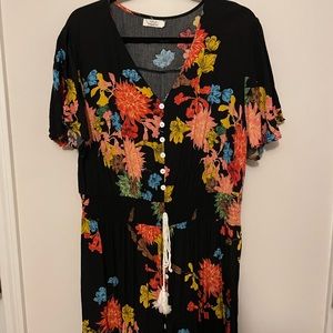 Size 24W Black Floral Dress